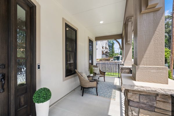 Front porch of new home built by Richmond Hill Design-Build