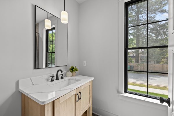 Powder room of new home built by Richmond Hill Design-Build