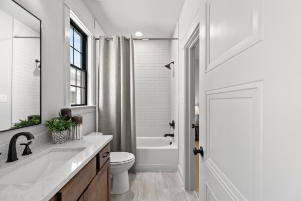 Secondary bathroom of new home built by Richmond Hill Design-Build