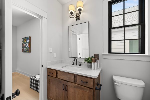 Secondary bathroom of new home built by Richmond Hill Design-Build