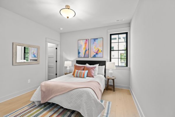 Secondary bedroom of new home built by Richmond Hill Design-Build