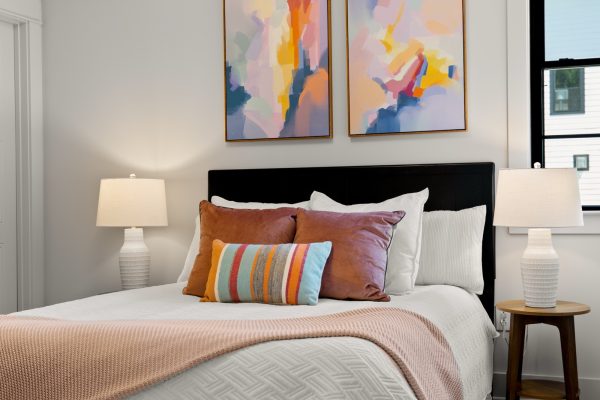 Secondary bedroom of new home built by Richmond Hill Design-Build
