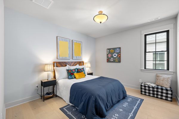 Secondary bedroom of new home built by Richmond Hill Design-Build