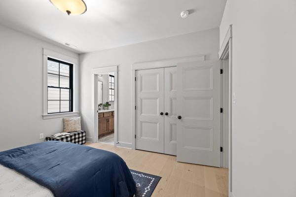 Secondary bedroom of new home built by Richmond Hill Design-Build