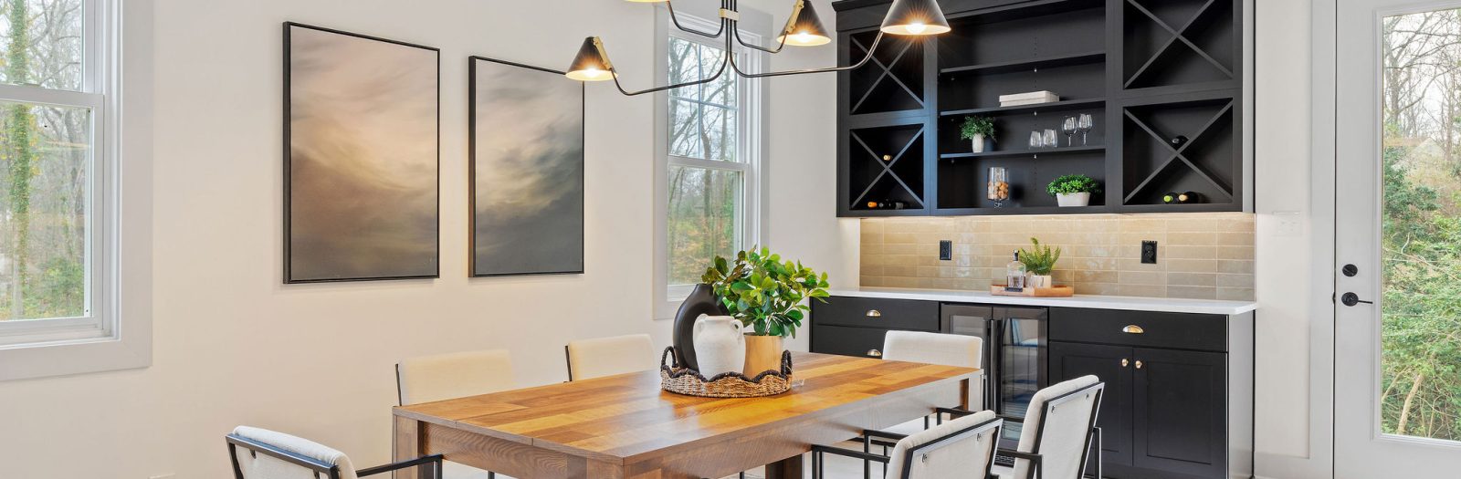 Dining area of new home built by Richmond Hill Design-Build