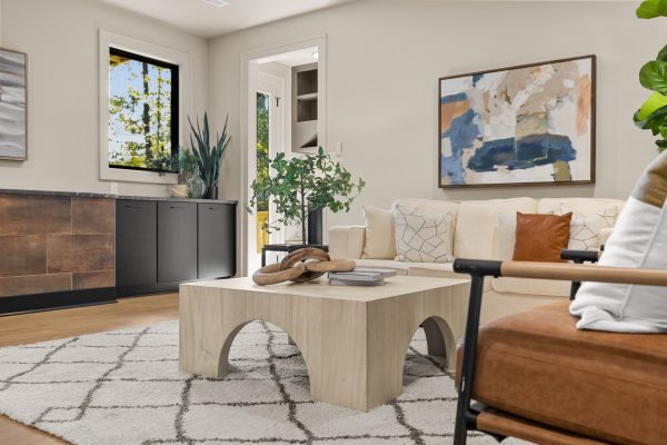 Family room of stunning new home built by Richmond Hill Design-Build