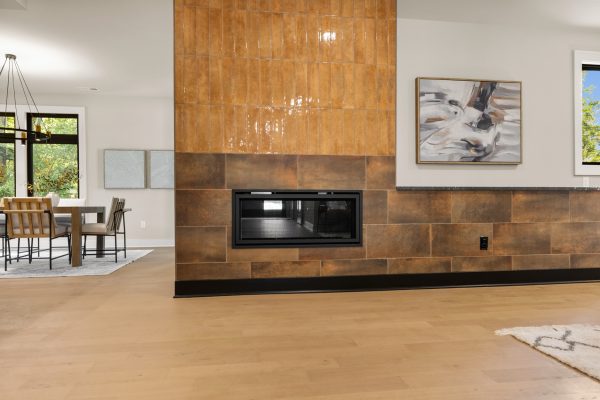 Fireplace in stunning new home built by Richmond Hill Design-Build