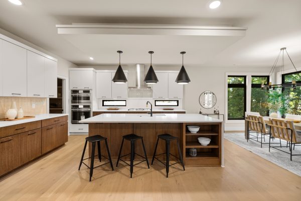 Kitchen island in stunning new home built by Richmond Hill Design-Build