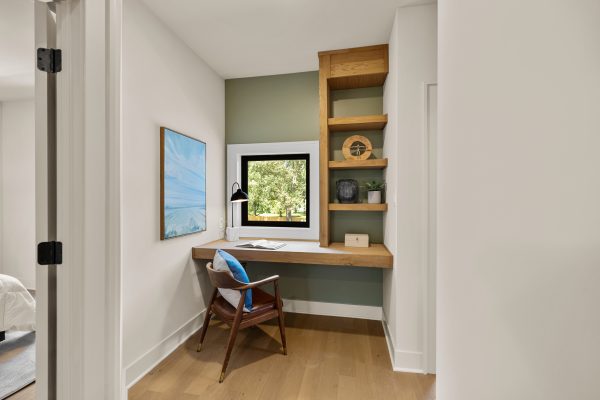 Built-in desk in stunning new home built by Richmond Hill Design-Build