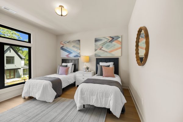 Secondary bedroom in stunning new home built by Richmond Hill Design-Build