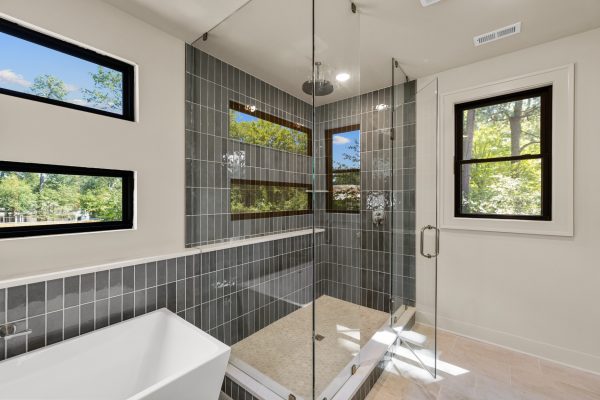 Primary bathroom in stunning new home built by Richmond Hill Design-Build