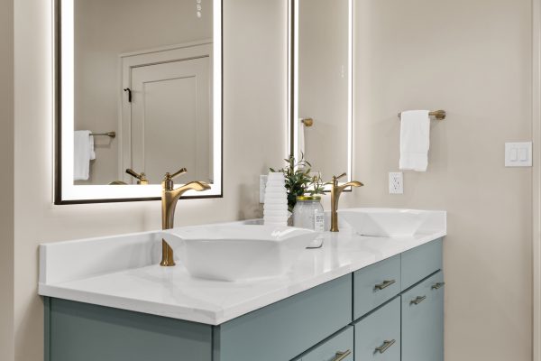Primary bathroom in stunning new home built by Richmond Hill Design-Build
