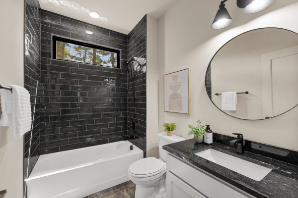 Secondary bathroom in stunning new home built by Richmond Hill Design-Build