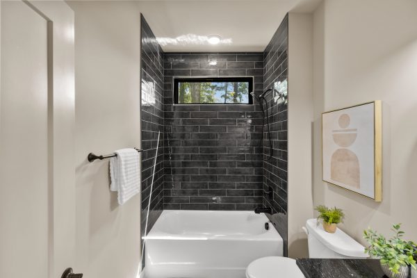 Secondary bathroom in stunning new home built by Richmond Hill Design-Build